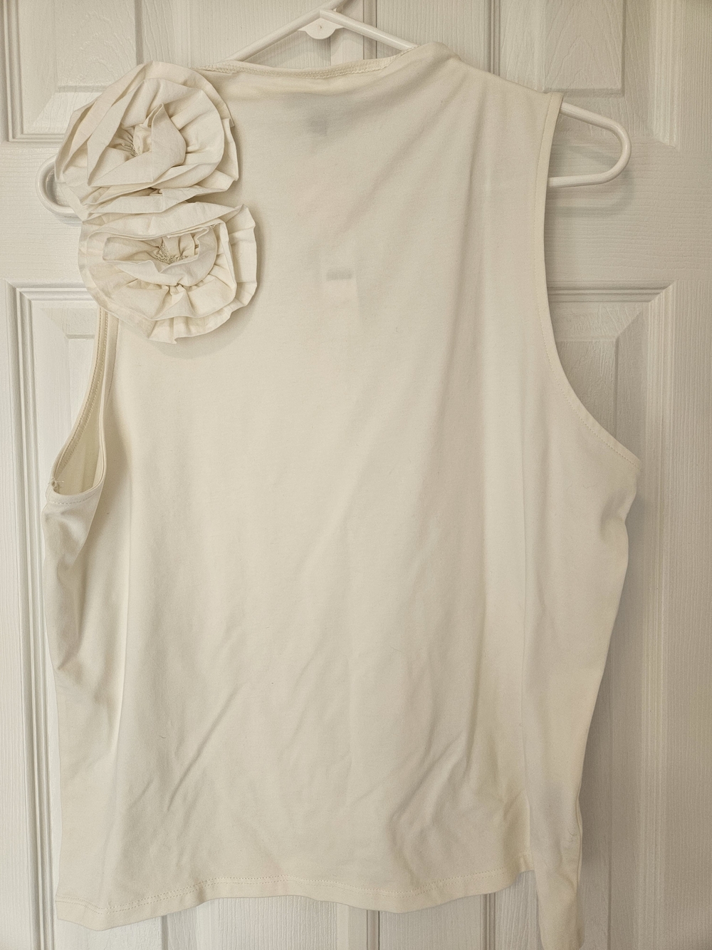 NWT J. Crew Sleeveless Cream Floral Applique Women's Top